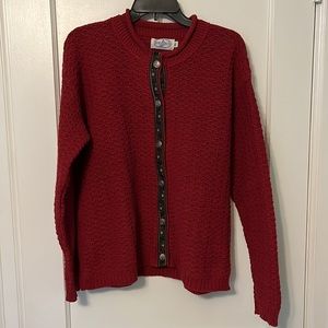 Beautiful red cardigan sweater from Wickford RI